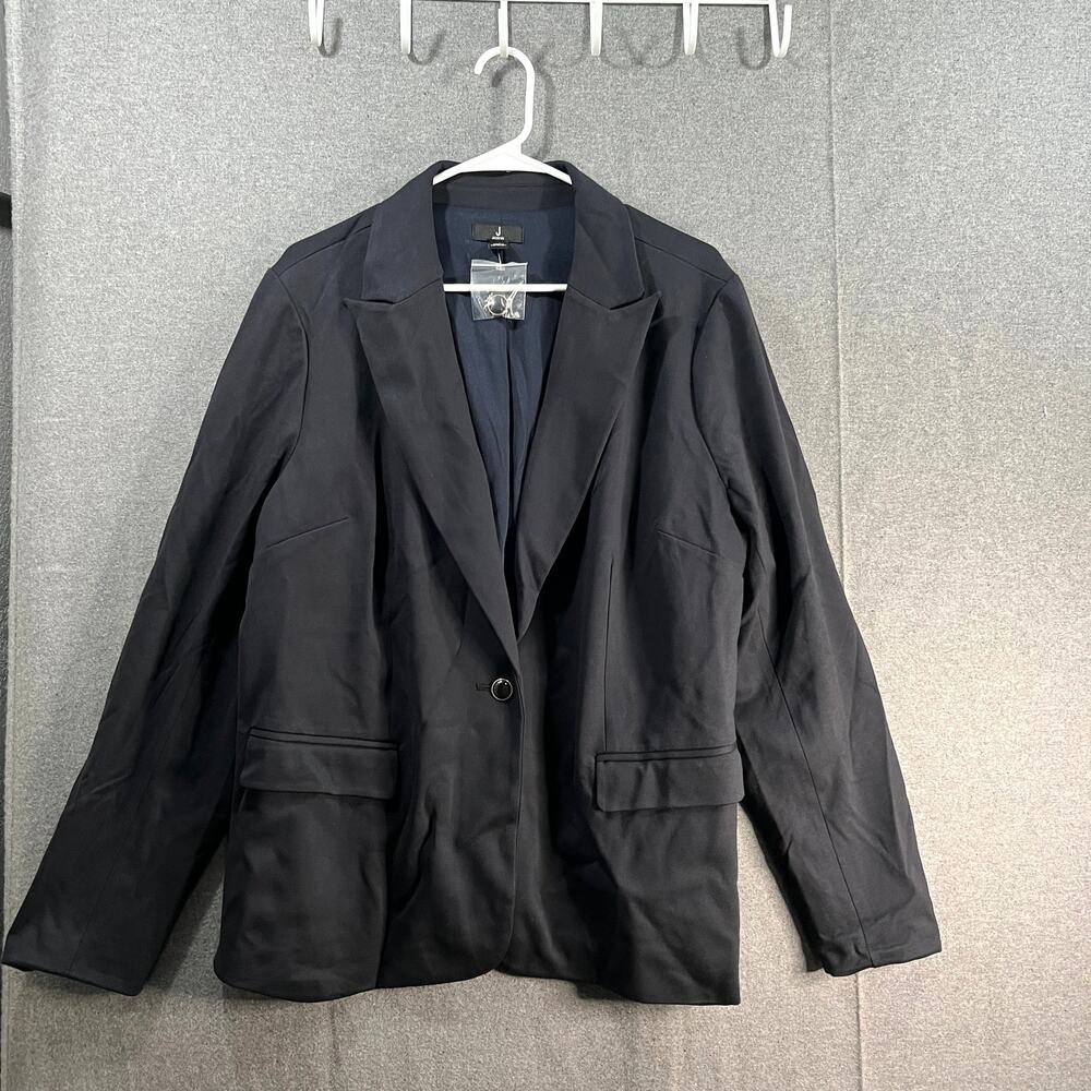 J Jason Wu Women Formal Top Blazer Knit Ponte Blazer Black Size X-Large
